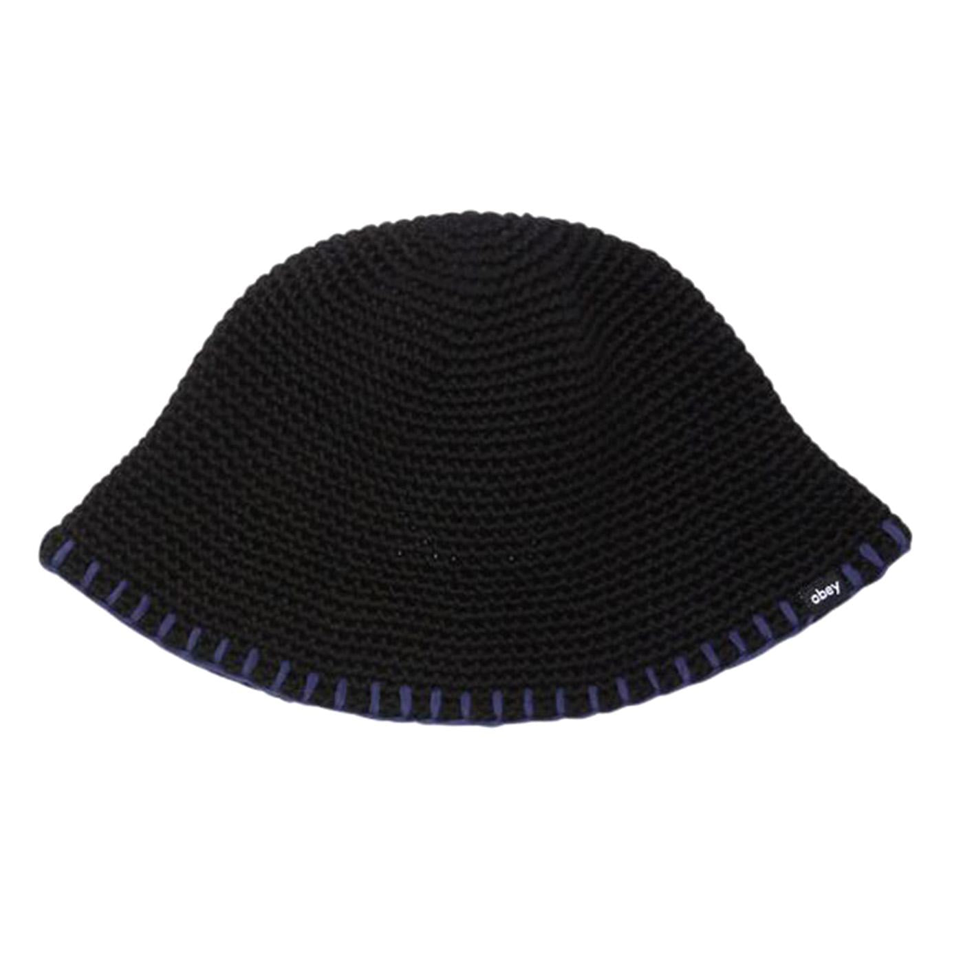 Julien Crochet Bucket Hat Black - Cappello da Pescatore in Maglia Nero 200520025-BLK  OBEY 