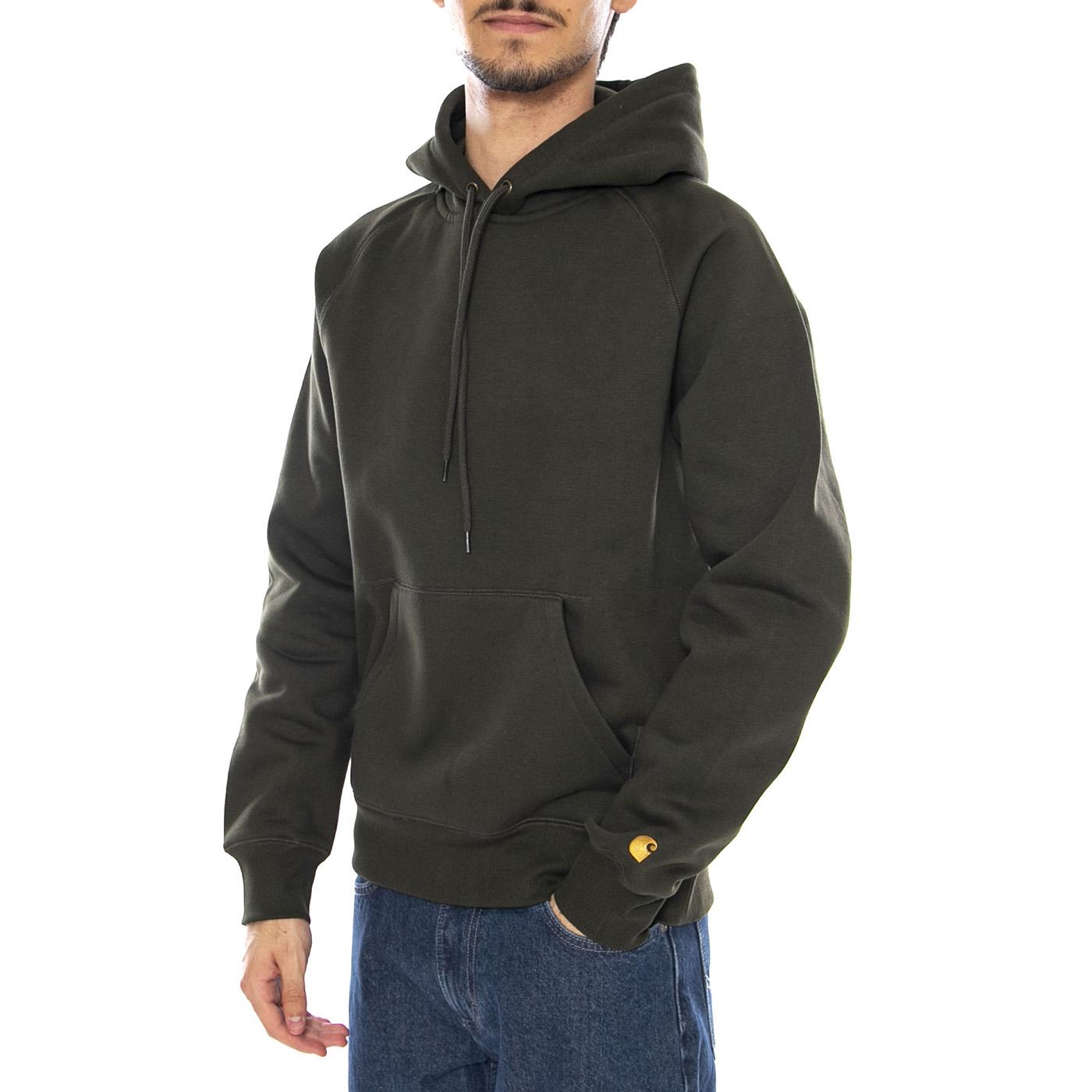 Hooded Chase Sweat Olive / Gold - Felpa con Cappuccio Uomo Verde I033661.3CBXX . CARHARTT WIP 