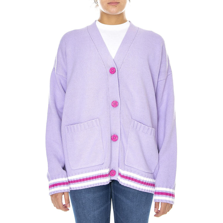 Poodling Aalong Cardigan - Lilac - Cardigan Donna Viola M LOW50072PET-LILAC  LAZY OAF 