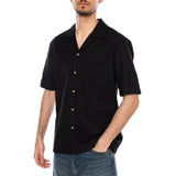 NILIO_MS SHIRT - Camicia Maniche Corte Uomo Nera  Uomo ELVINE
