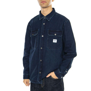 Workwear Overshirt Medium Worn Wash - Camicia Uomo Blu 112355654-BLUE  LEE 