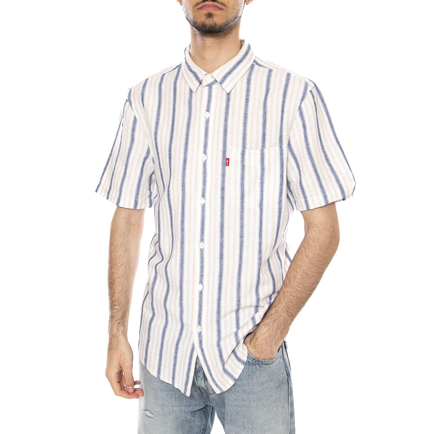 S/S SUNSET STANDARD GIO STRIPE CEME - Camicia Maniche Corte Uomo Multicolore 86624-0078 NTL LEVIS 