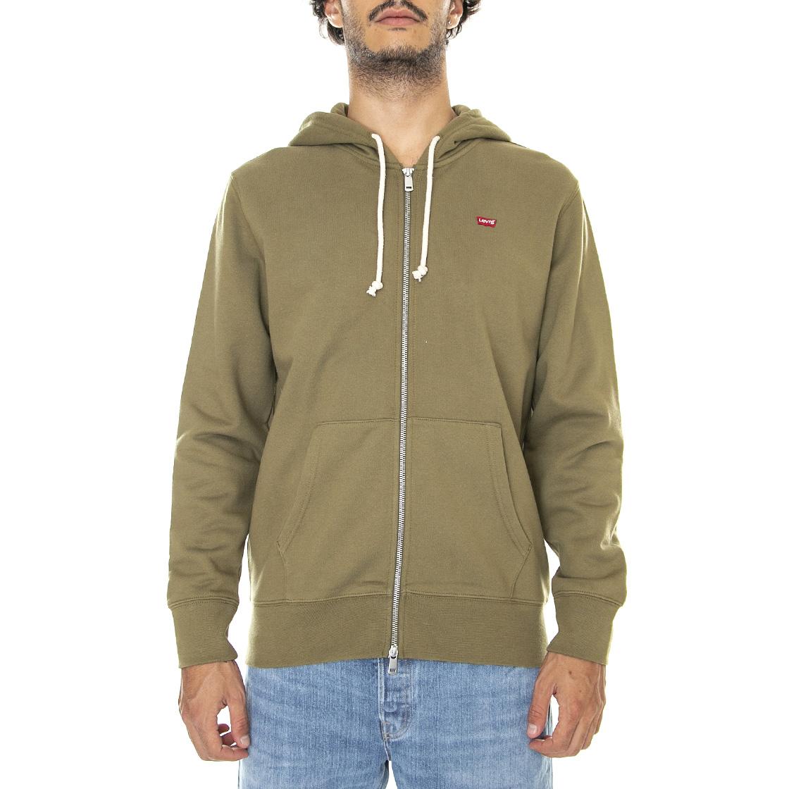 New Original Zip Up Martini Olive - Felpa con Cappuccio e Zip Uomo Verde 34584-0010  LEVIS 