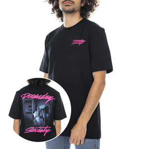 Mens Boring Night T-Shirt - Black - Maglietta Girocollo Uomo Nera 0246BLK . DOOMSDAY 