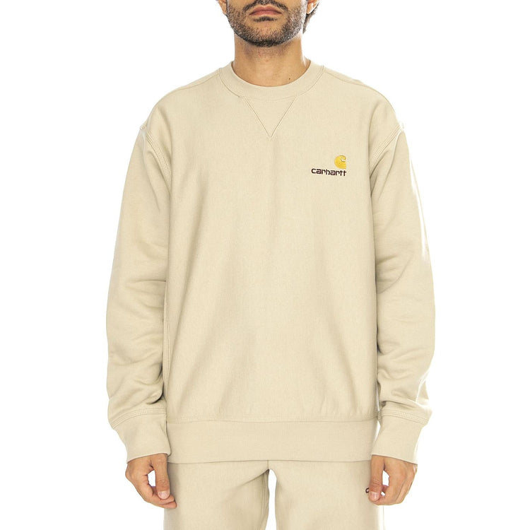 American Script Sweat Fleur De Sel - Felpa Girocollo Uomo Beige I025475.2LPXX  CARHARTT WIP 
