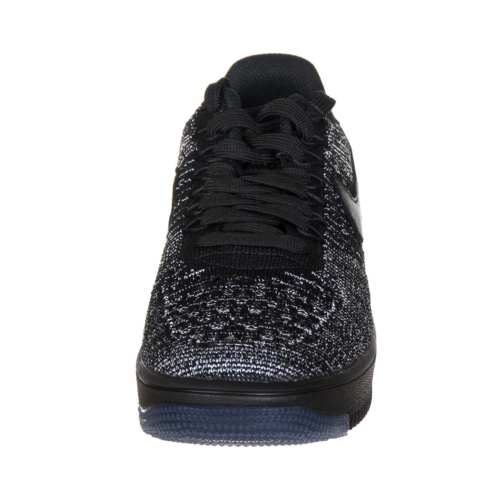 NIKE AIR FORCE 1 FLYKNIT LOW BLACK/BLACK-WHITE 93369_4  NIKE 