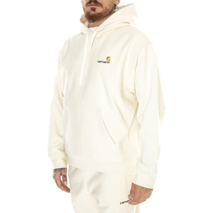 Hooded American Script Sweat Natural - Felpa con Cappuccio Uomo Bianca I028279-05XX . CARHARTT WIP 