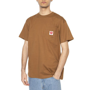S/S Pocket Heart T-Shirt Hamilton Brown - Maglietta Girocollo Uomo Marrone I032128.HZXX  CARHARTT WIP 