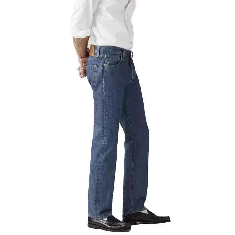 501 Levis Original Stonewash 80684 - Pantaloni Denim Jeans Uomo Blu 00501-0114 Med Indigo LEVIS 