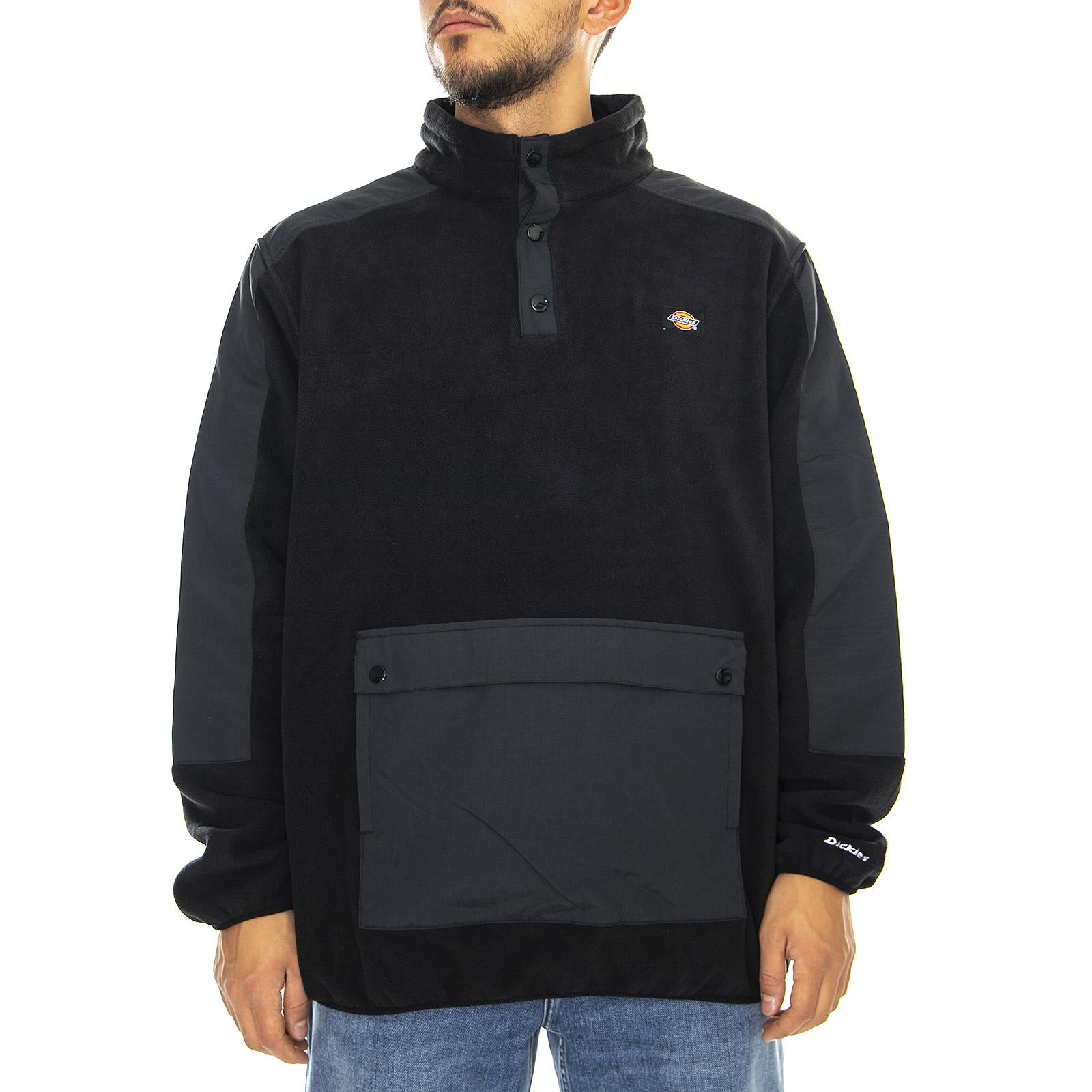 Denniston - Black - Felpa Mezzo Collo Uomo Nera 02 200236-BK . DICKIES 
