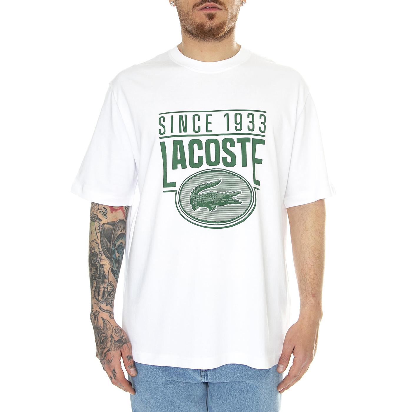 T-Shirt 001 White / Multi - Maglietta Girocollo Uomo Bianca TH7315-001  LACOSTE 