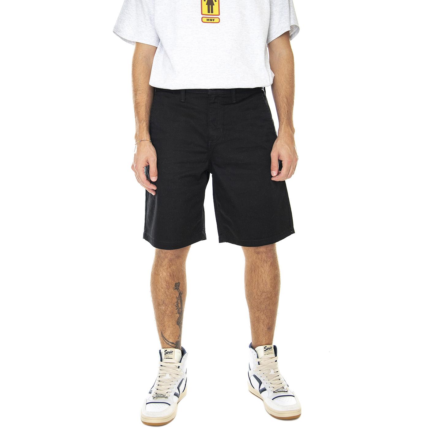 Authentic Chino Black - Bermuda Uomo Neri VN0A5FJXBLK1  VANS 