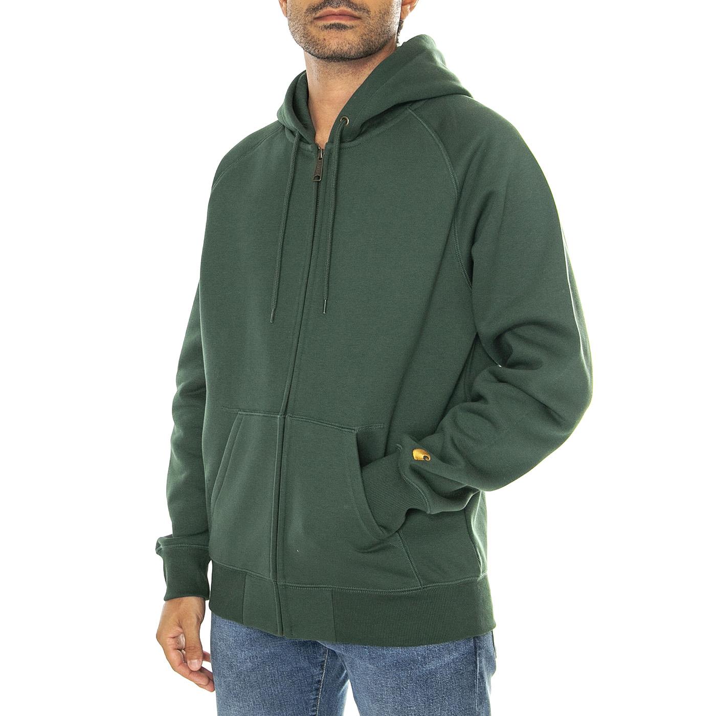 Hooded Chase Jacket Sycamore Tree / Gold - Felpa con Cappuccio Uomo Verde I033664.2CXXX  CARHARTT WIP 