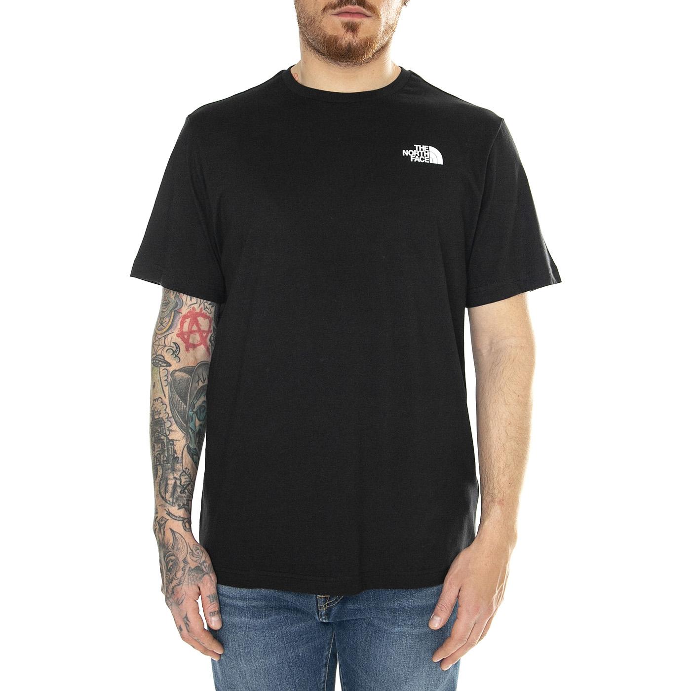 M S/S Redbox Tee Tnf Black / Optic Emerald - Maglietta Girocollo Uomo Nera NF0A87NPYQI1  THE NORTH FACE 