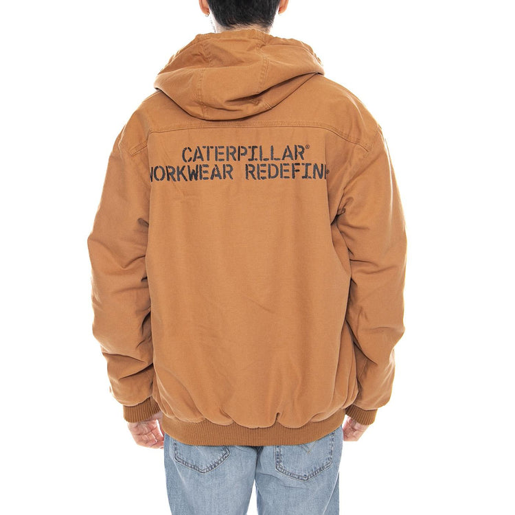 Washed Active Jacket -- Giacca Uomo Duck Marrone con Cappuccio 6040087 16-1432 CAT 