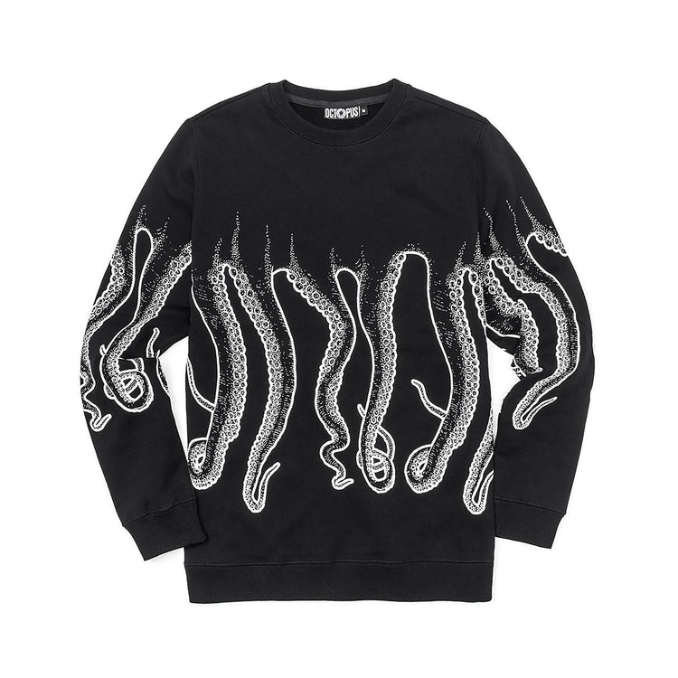 OCTOPUS OUTLINE CREWNECK WHITE BLACK 18SOSC03-WHITE-BLACK  OCTOPUS 