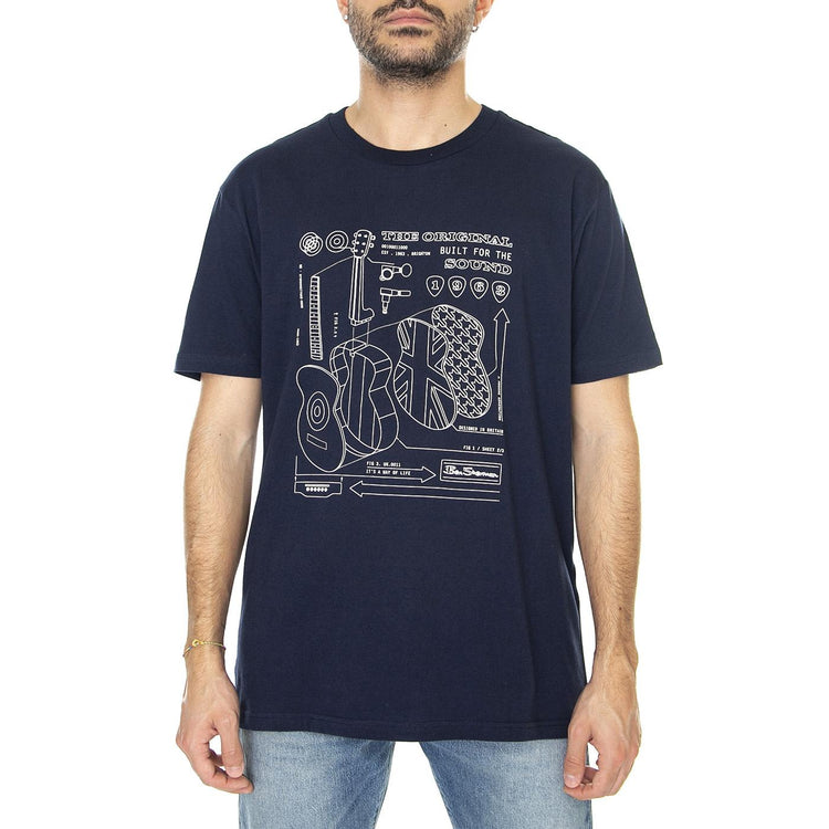 Exploded Guitar Tee Marine - Maglietta Girocollo Uomo Blu 67130-035  BEN SHERMAN 