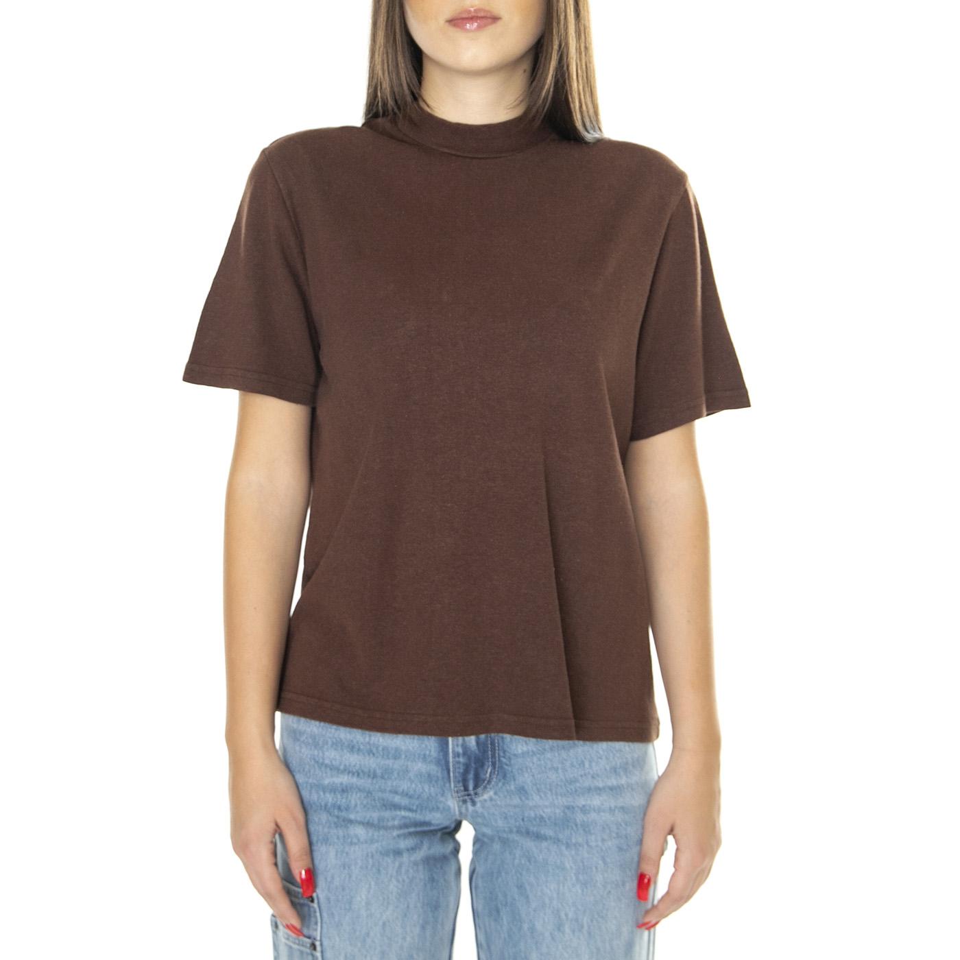 Chocolate Hemp Aidin T-Shirt - Maglietta Girocollo Donna Marrone WTS00335  THINKING 