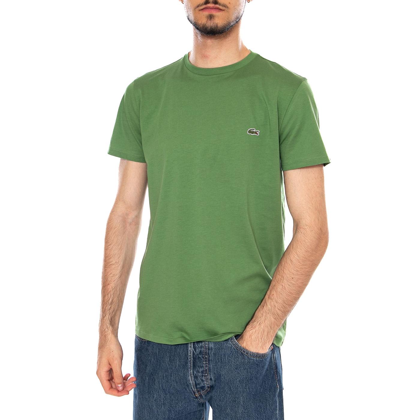 T-SHIRT GREEN - Maglietta Lacoste Girocollo Uomo Verde TH6709 02M LACOSTE 