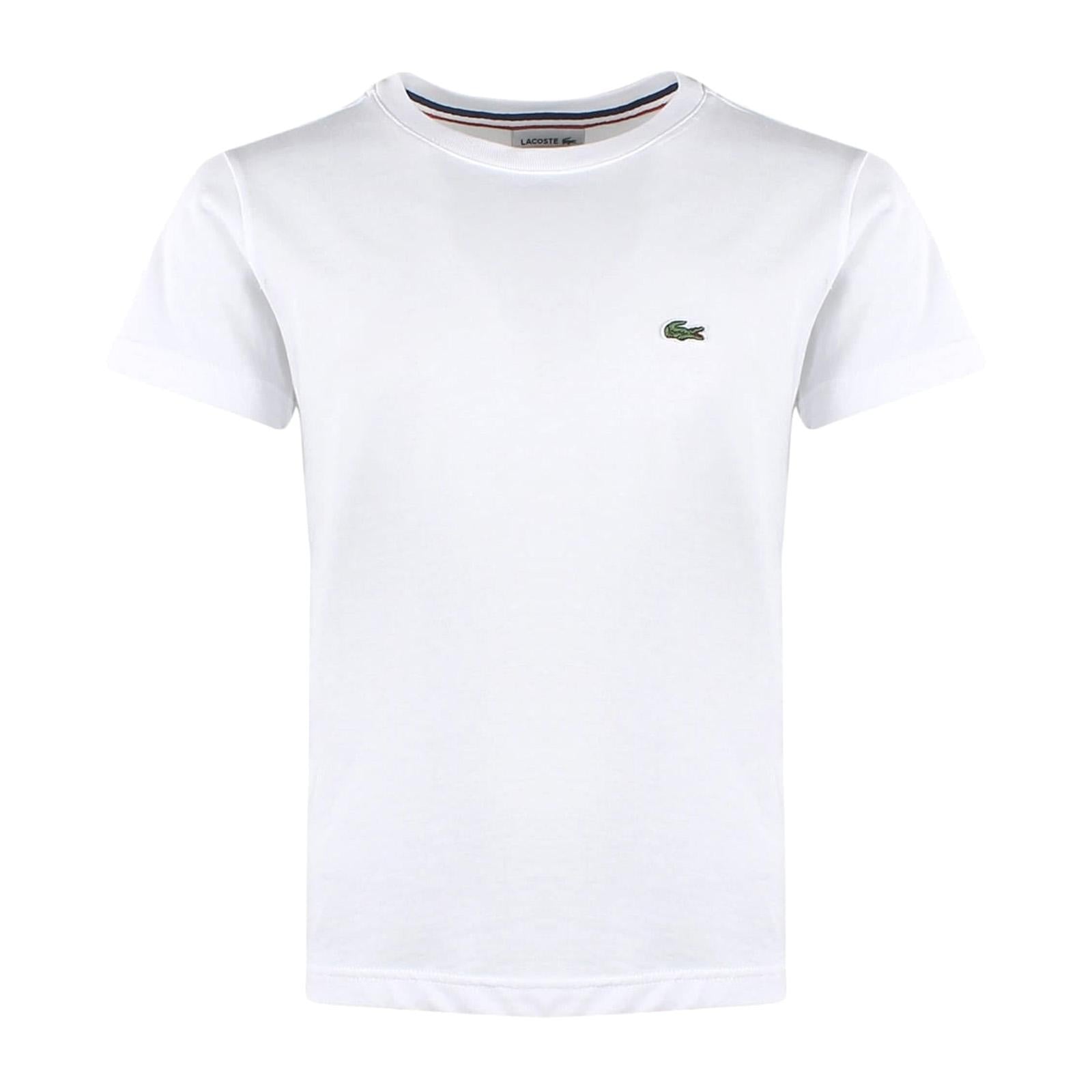 T-Shirt 001 White - Maglietta Girocollo Bambino / Bambina Bianca TJ1442-001  LACOSTE 