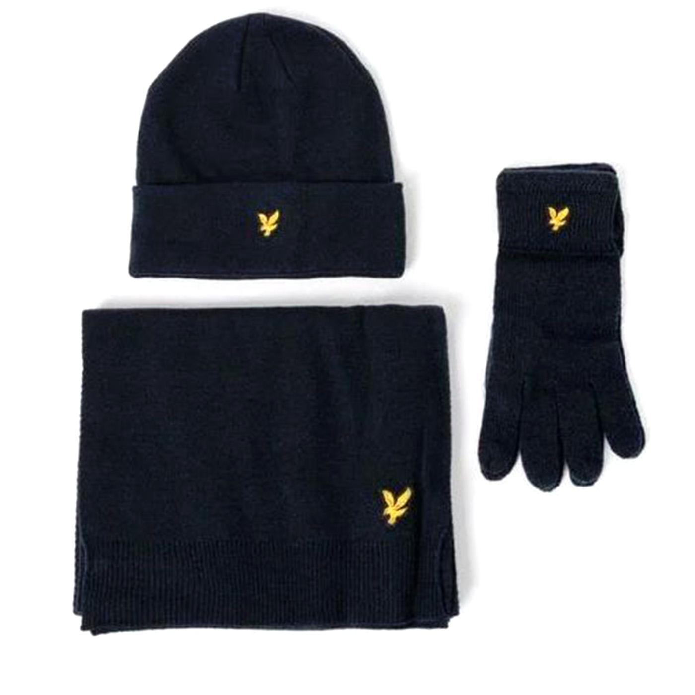 Checked Scarf and Beanie Gift Dark Navy - Set Cappellino, Sciarpa e Guanti Blu GF2103A-Z271  LYLE & SCOTT 
