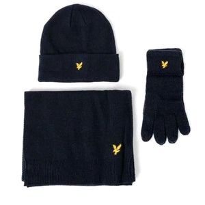 Checked Scarf and Beanie Gift Dark Navy - Set Cappellino, Sciarpa e Guanti Blu GF2103A-Z271  LYLE & SCOTT 