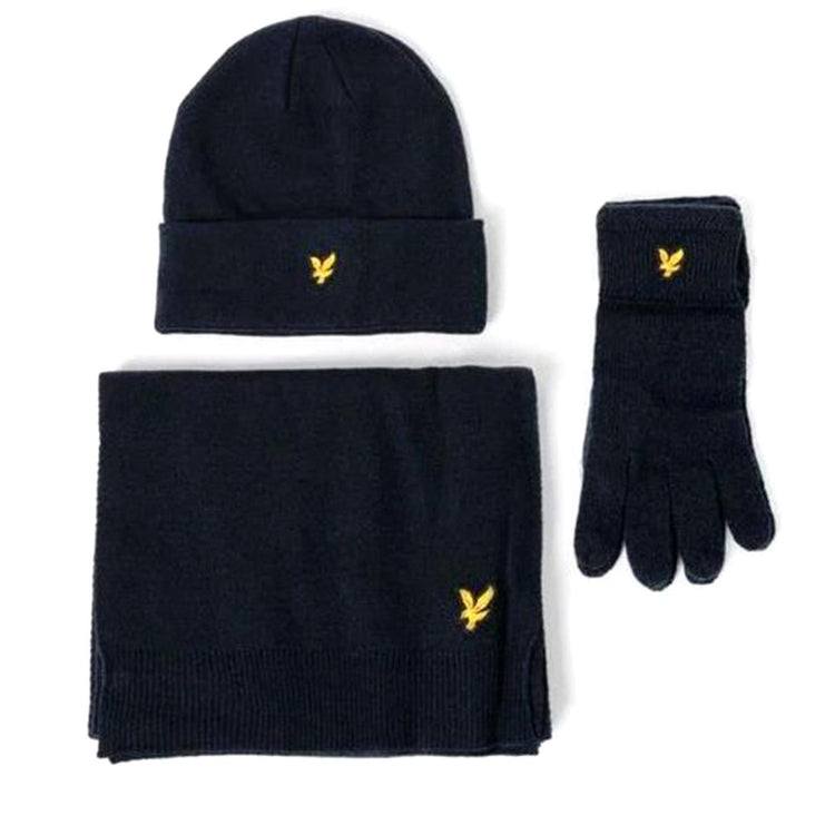 Checked Scarf and Beanie Gift Dark Navy - Set Cappellino, Sciarpa e Guanti Blu GF2103A-Z271  LYLE & SCOTT 