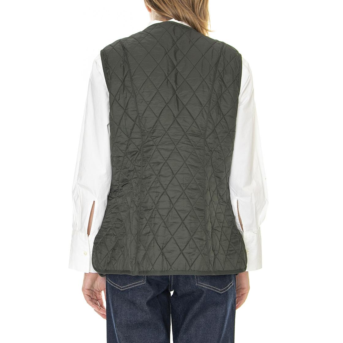 Lady Fleece Betty Dark Olive - Giacca Smanicata Invernale Donna Marrone FW22-LLI0003-OL71 . BARBOUR 