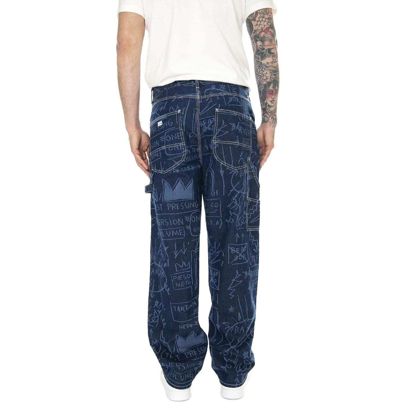 JMB Printed Jeans Dark Shade Blue - Pantaloni Denim Jeans Uomo Blu 112359267  LEE 