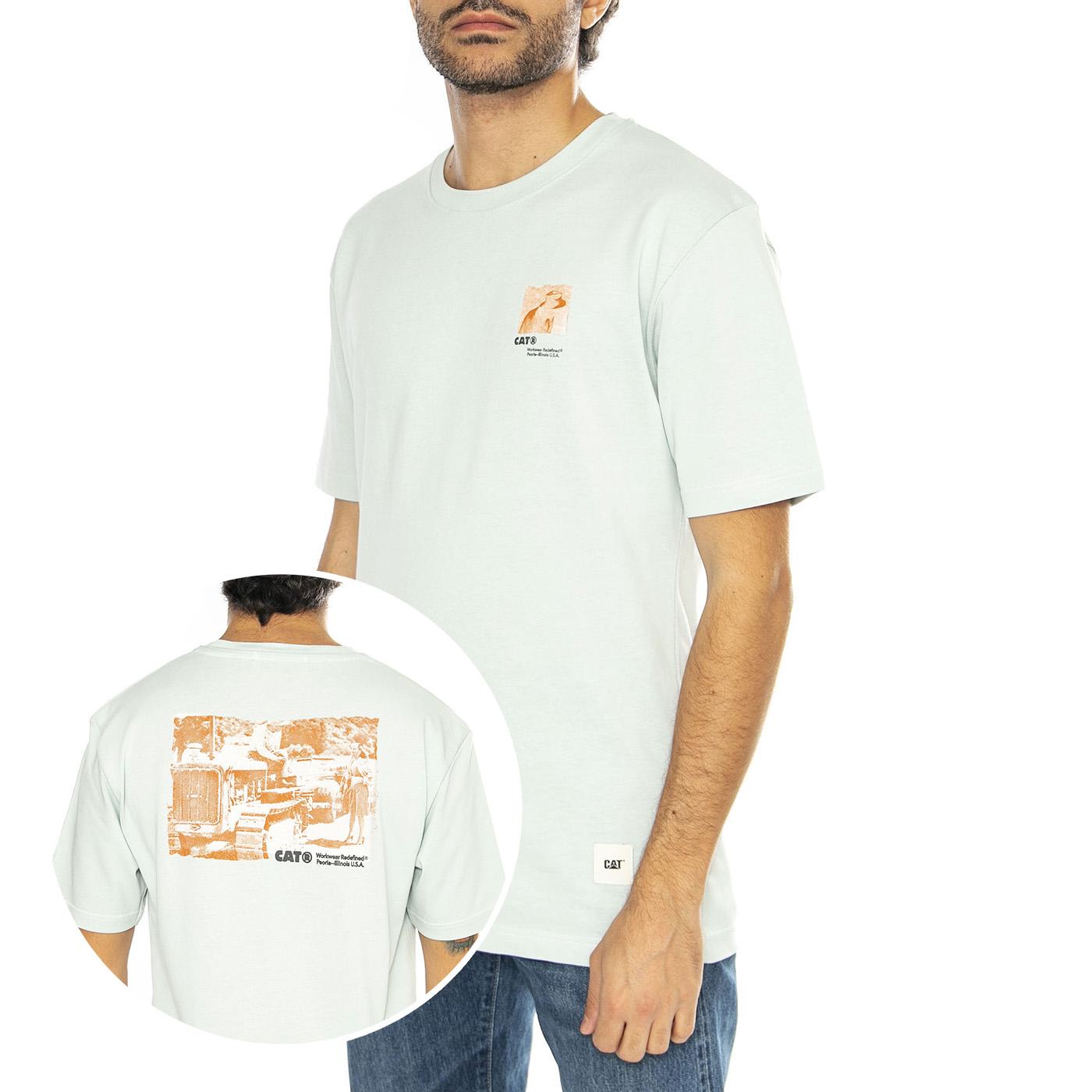 Tractor Love T-Shirt Dewkist - Maglietta Girocollo Uomo Blu 6010130-13-0107  CAT 