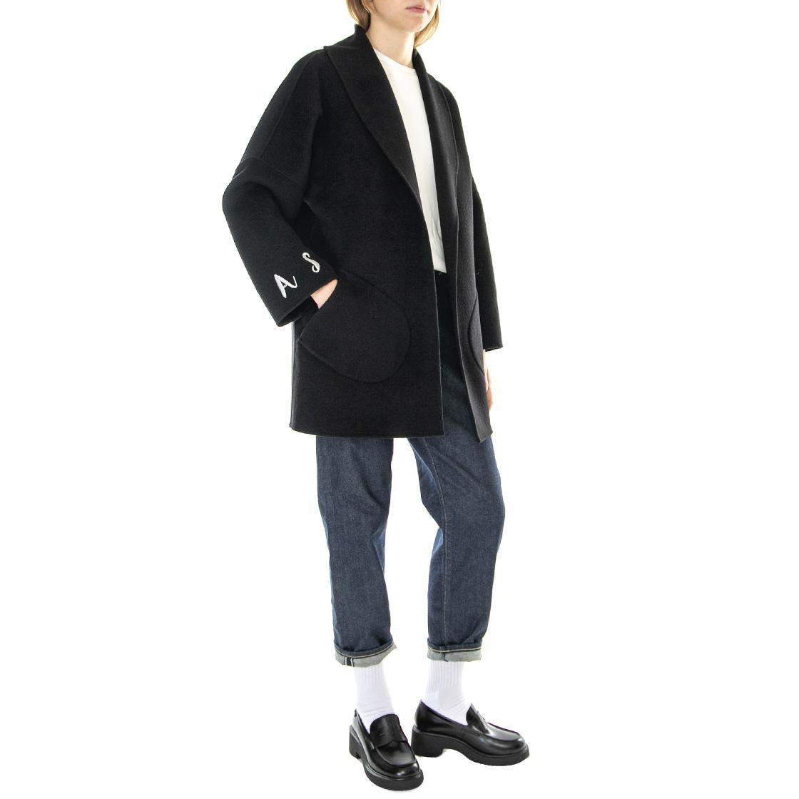 Cappotto Donna Nero Diamante 221SD35078-S3000  ALESSIA SANTI 