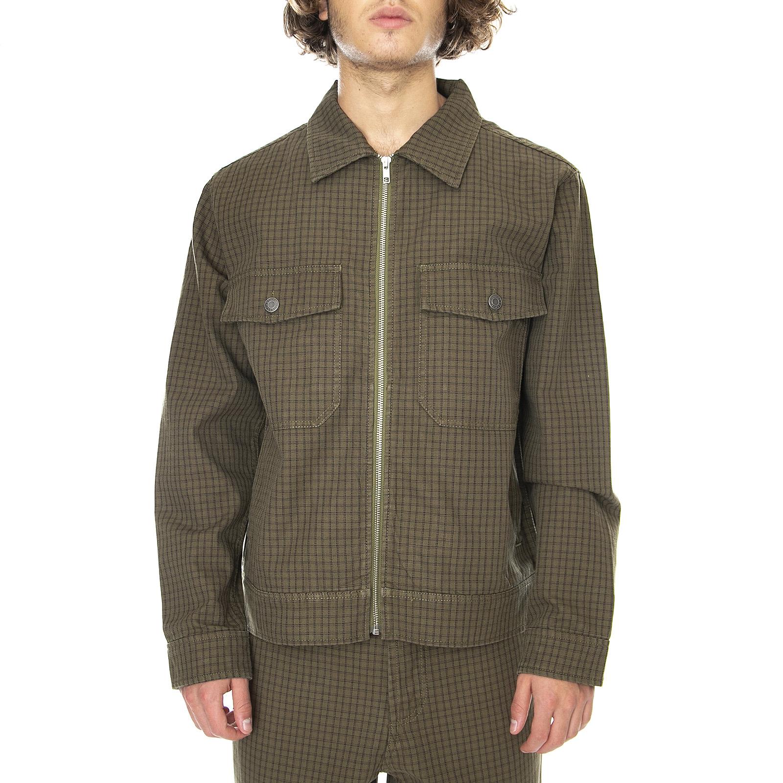 Mens Check Garage Olive Green WInter Jacket 115534-OLIV  STUSSY 