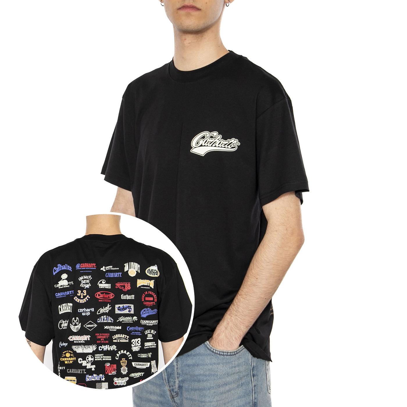 S/S Logo T-Shirt Black - Maglietta Girocollo Uomo Nera I034643.89XX  CARHARTT WIP 