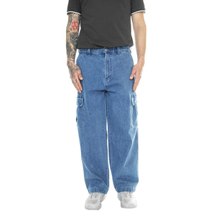 Big Wig Cardgo Denim Pant Light Indigo - Pantaloni Denim Jeans Uomo Blu 142010094-LIN  OBEY 