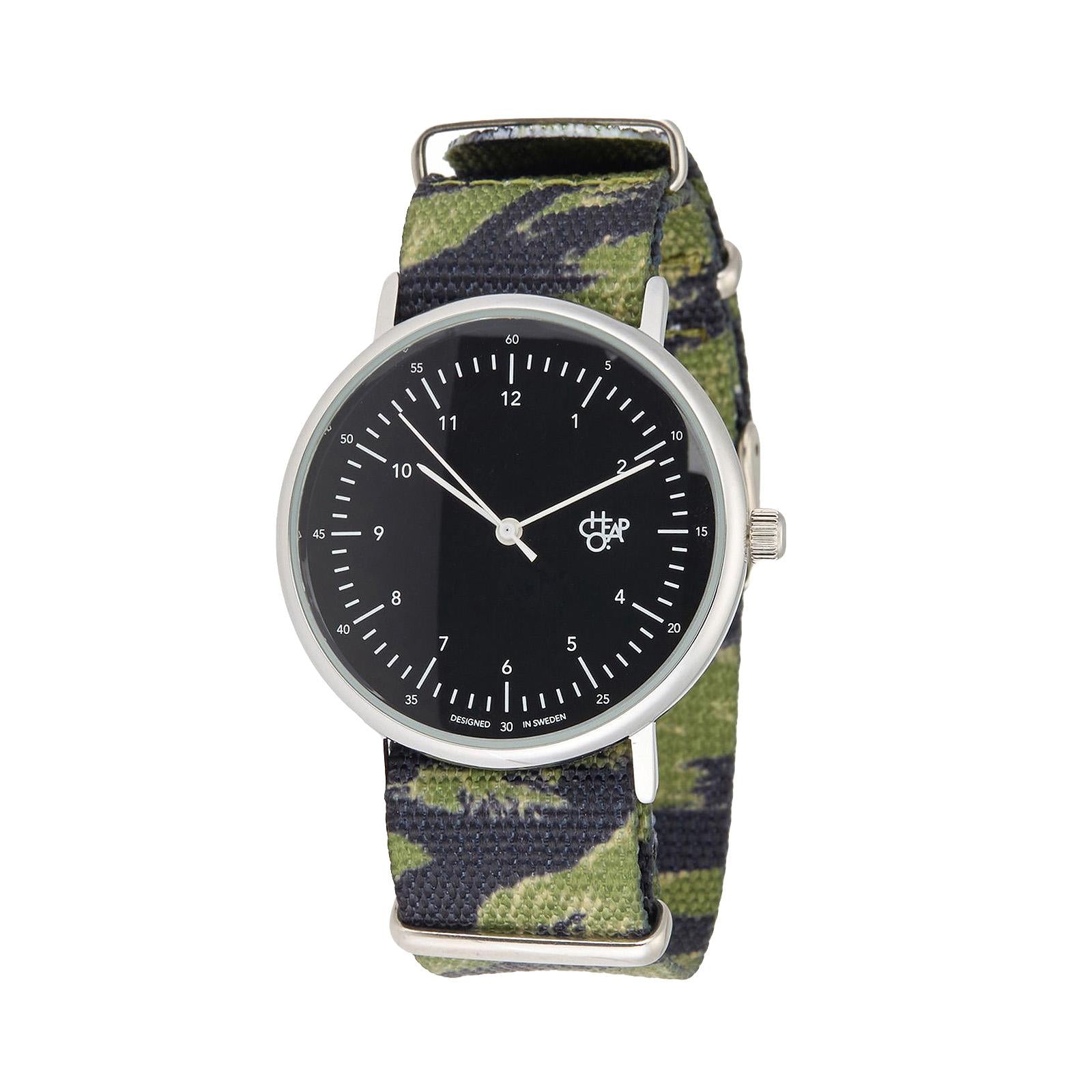 Harold Watch - Silver / Green / Black - Orologio da Polso Nero / Camo / Verde 14224RR  CHEAPO 