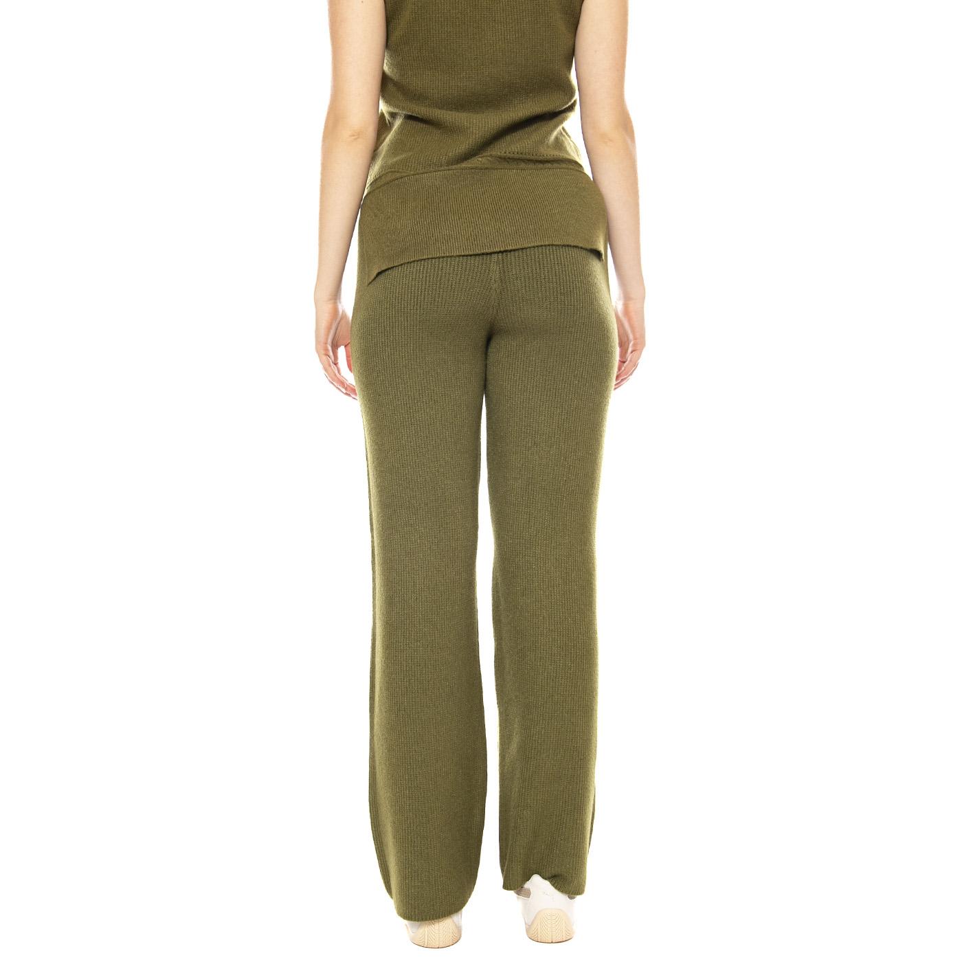 Knitted Trousers 118 Khaki - Pantaloni Donna Verdi 3.53.690.14 . MD'M 