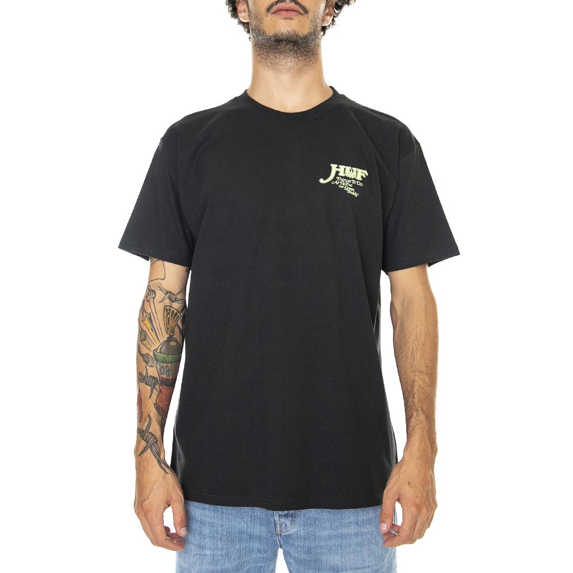 At Home S/S Tee Black - Maglietta Girocollo Uomo Nera TS01822-BLACK  HUF 