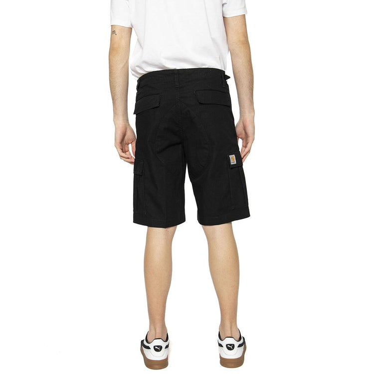 Mens Aviation Shorts - Black Rinsed - Bermuda Cargo Uomo Neri I028245.89.02.00  CARHARTT WIP 