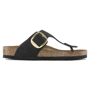 W' Gizeh Big Buckle Black Nubuck Leather - Sandali Donna Neri 1024019  BIRKENSTOCK 