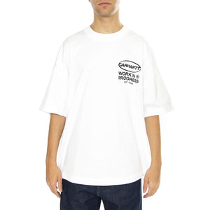S/S Body Of Work T-Shirt White / Black - Maglietta Girocollo Uomo Bianca I034042.00AXX  CARHARTT WIP 