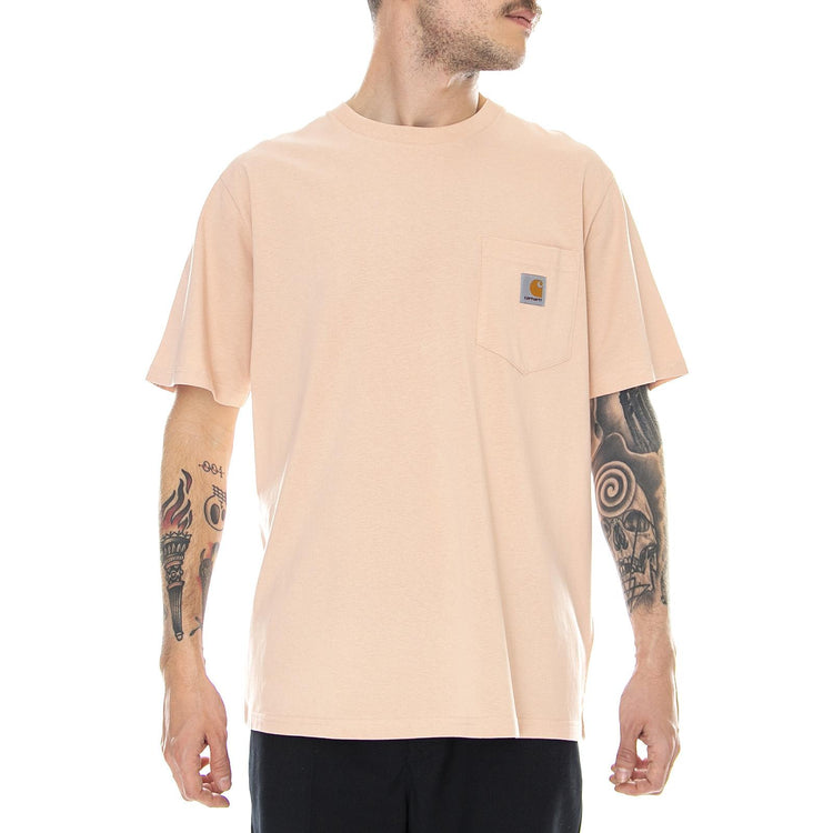 S/S Pocket T-Shirt Powdery - Maglietta Girocollo Uomo Rosa I022091.08T.00.03  CARHARTT WIP 