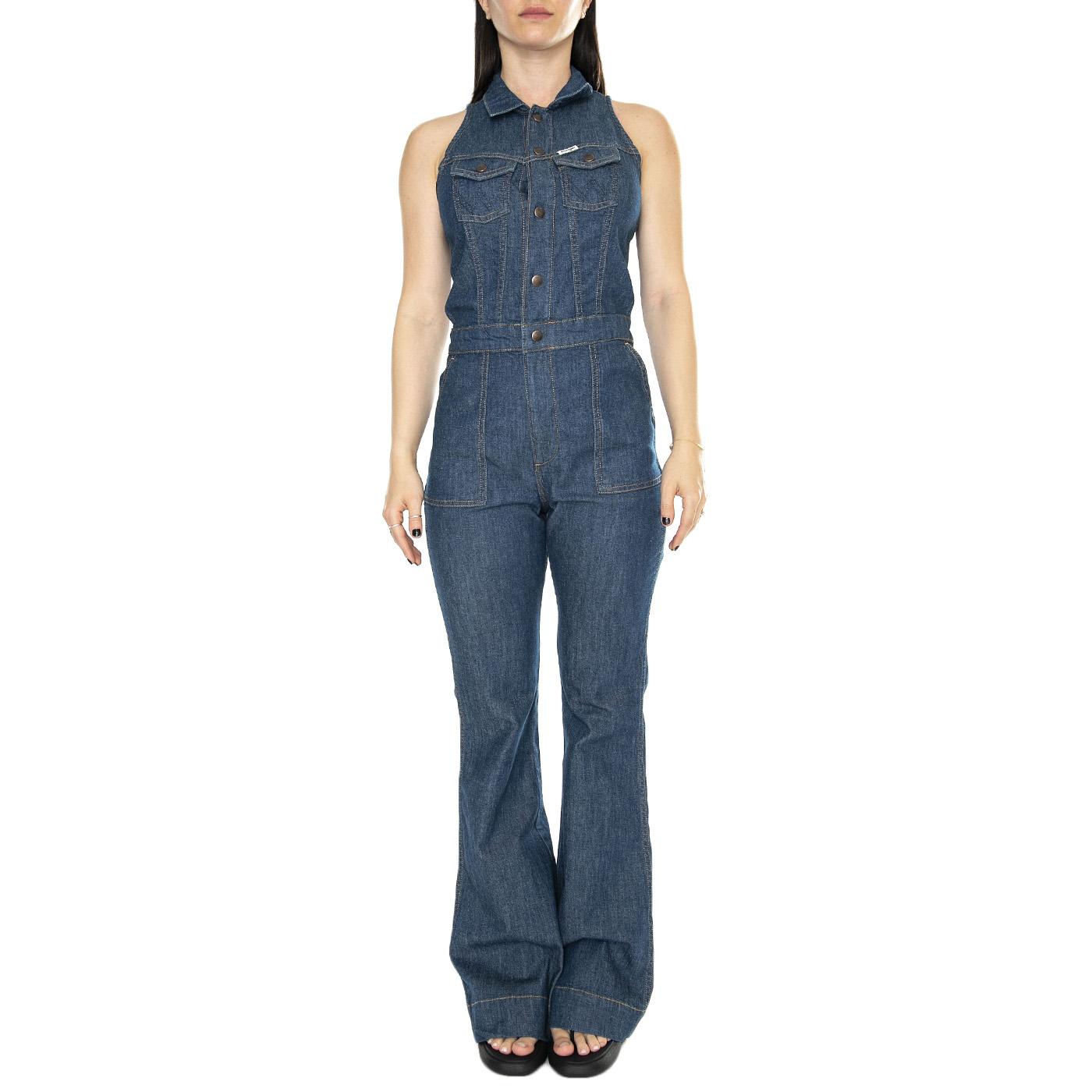 Racer Back Cat Suit Indigo Wranch - Tuta Denim Jeans Donna Blu 112351045  WRANGLER 