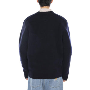 Boiled Wool Sweater Peacoat - Maglione Girocollo Uomo Blu 112371679 . WRANGLER 