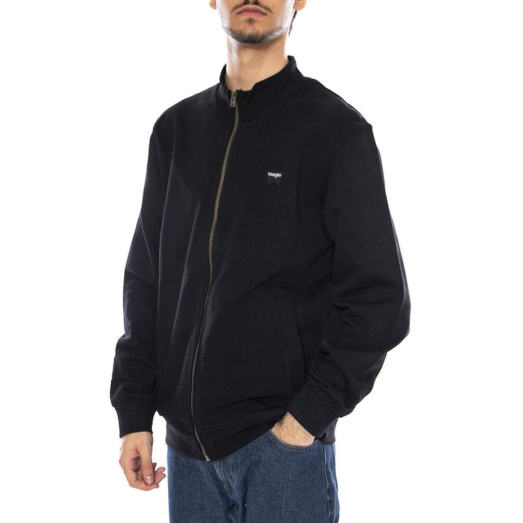 Funnel Neck Zip Black - Felpa Collo Alto con Zip Integrale Uomo Nera 112350548 . WRANGLER 
