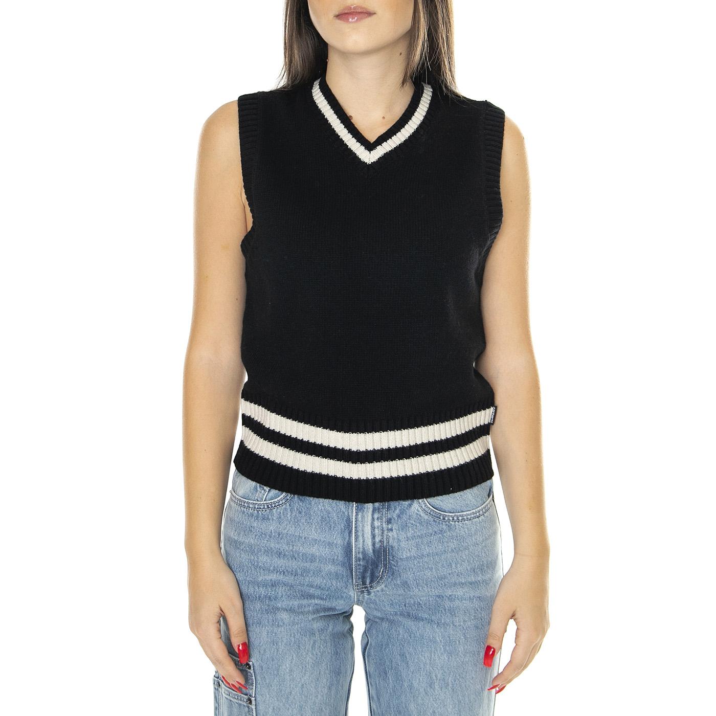 W' Stanford Vest Sweater Black / Salt - Gilet Donna Nero I032284.1T8XX  CARHARTT WIP 