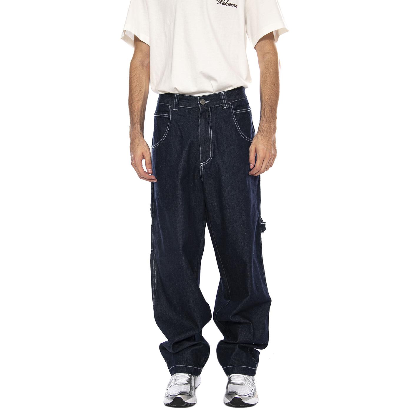 Baggy Ric. Rasta-T Denim Blue - Lav Ecowash - Pantaloni Denim Jeans Uomo Blu RASTA-L-DNMB-001 . BLUESKIN 