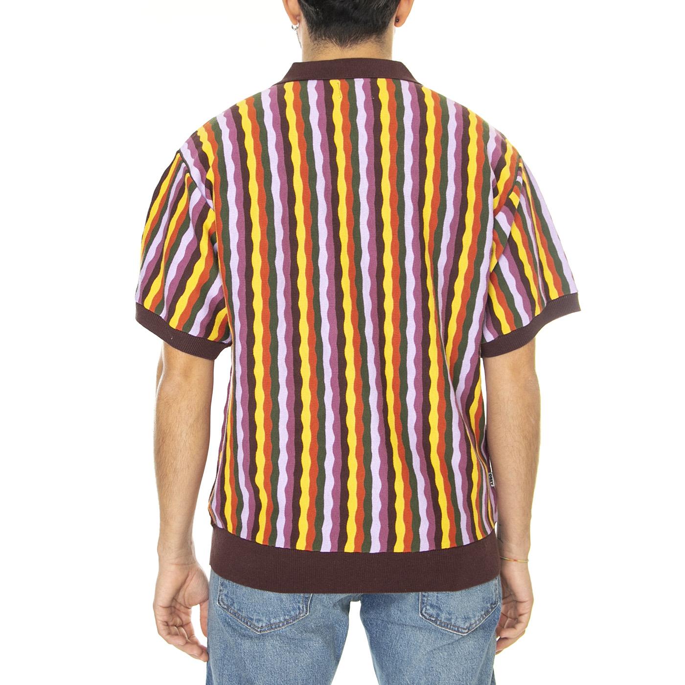 Surface Polo Sweater SS Sepia Multi - Polo in Maglia Uomo Multicolore 151000069-SEP  OBEY 