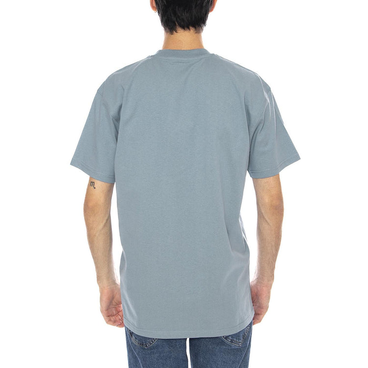 S/S American Script T-Shirt Citadel - Maglietta Girocollo Uomo Blu Medio I029956.33EXX . CARHARTT WIP 