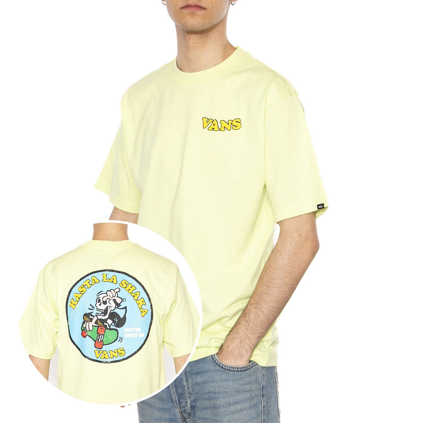 Skull La Shaka Loose SS Shadow Lime - Maglietta Girocollo Uomo Bianca VN000NWGCLH1  VANS 