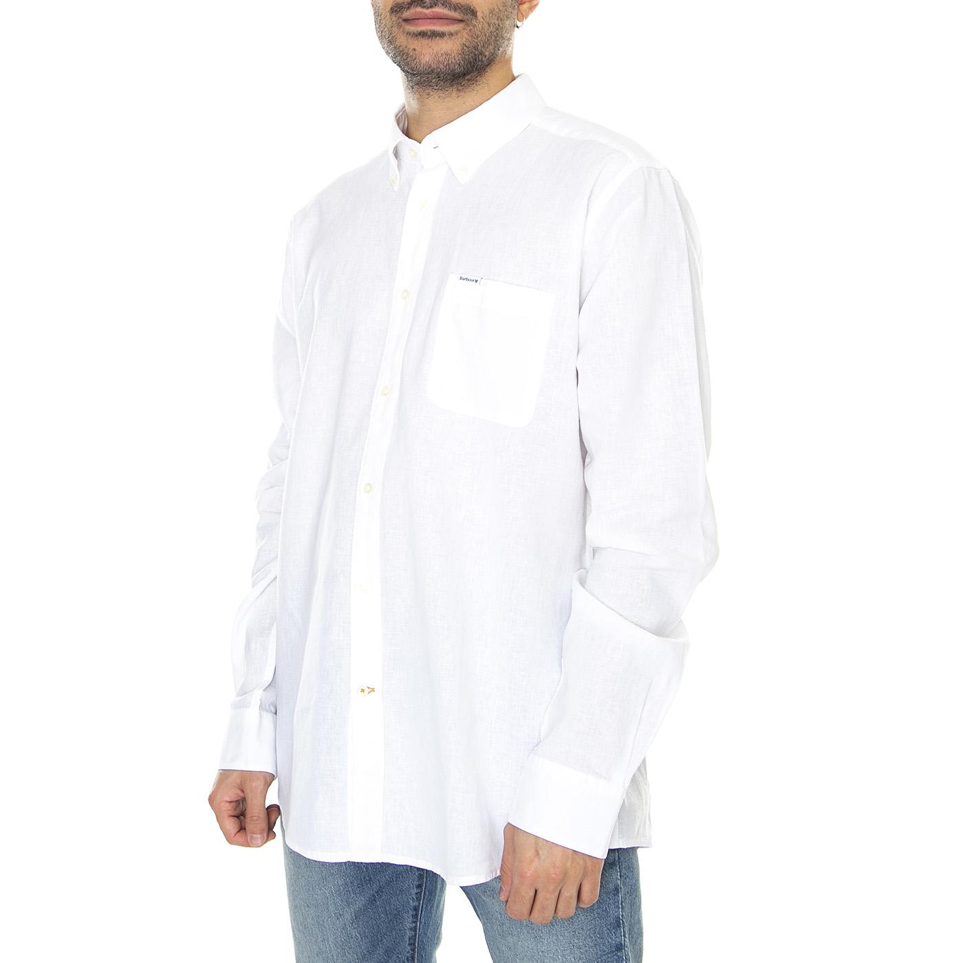 Nelson Tailored Shirt White - Camicia Uomo Bianca MSH5090-WH11-SS23  BARBOUR 